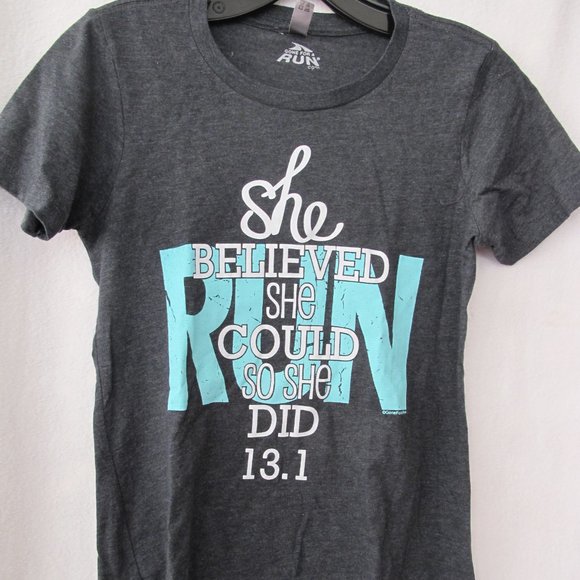 She Believed She Could Half Marathon Women's Shirt - Small - Picture 1 of 10